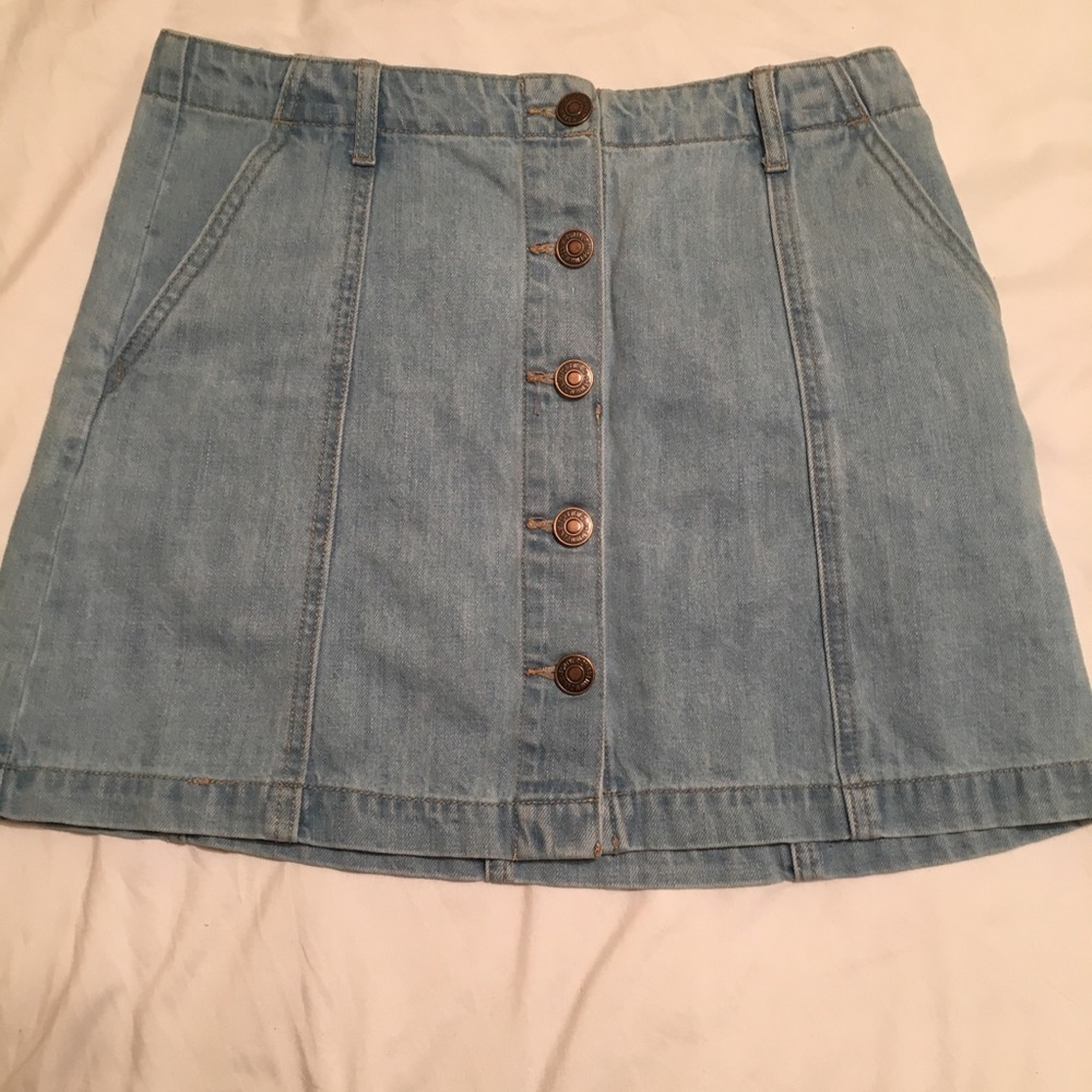 forever 21 light denim mini skirt